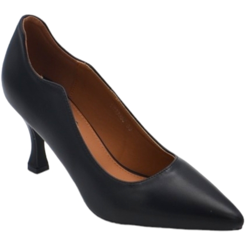 Scarpe Donna Décolleté Malu Shoes Decollete' scarpa donna a punta in pelle nera opaca con tacco c Nero