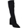 Scarpe Donna Stivali Malu Shoes Stivali donna nero camoscio a punta con tacco largo asimmetrico Nero