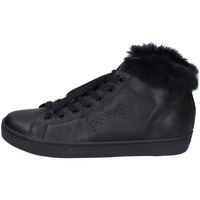 Scarpe Donna Sneakers Leather Crown EY388 Nero