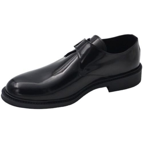 Scarpe Uomo Derby & Richelieu Malu Shoes Scarpe uomo con fibbia eleganti vera pelle nera abrasivato suol Nero