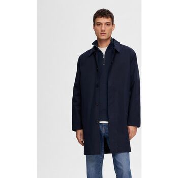 Selected 16091586 SLHDEVON LAYERS CARCOAT-SKY CAPTAIN Blu