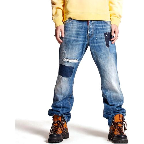 Abbigliamento Uomo Jeans Dsquared MEDIUM PATCH WASH ROADIE JEANS Blu
