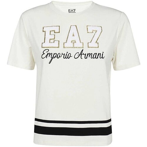 Abbigliamento Donna T-shirt maniche corte Emporio Armani EA7 T-shirt Donna University Squad Bianco