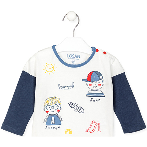 Abbigliamento Unisex bambino T-shirts a maniche lunghe Losan 227-1003AL Bianco