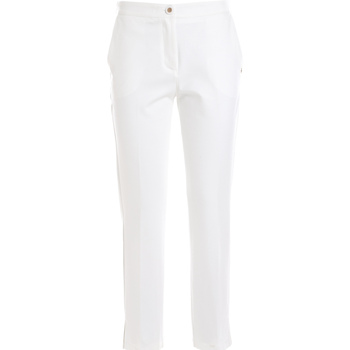 Abbigliamento Donna Pantaloni Yes Zee P378 CE00 Bianco