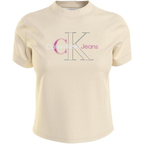 Abbigliamento Donna T-shirt maniche corte Calvin Klein Jeans  Beige