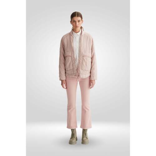 Abbigliamento Donna Pantaloni European Culture Pantalone Flare in Cotone Tinto Capo 05CU 3821 Rosa