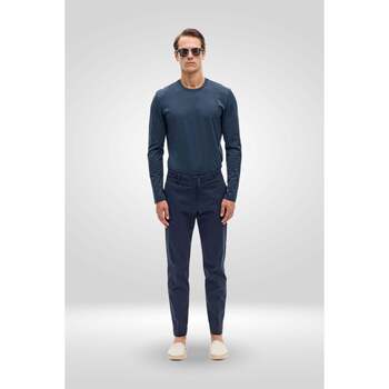 Abbigliamento Uomo Pantaloni European Culture Pantalone Comfort Tinto Capo 011U 3792 Blu