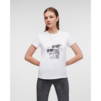 Abbigliamento Donna T-shirt & Polo Karl Lagerfeld 230W1772 IKONIK 2 0 Bianco