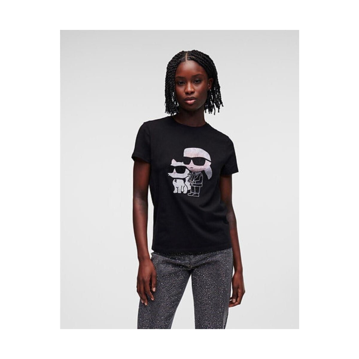 Abbigliamento Donna T-shirt & Polo Karl Lagerfeld 230W1772 IKONIK 2 0 Nero