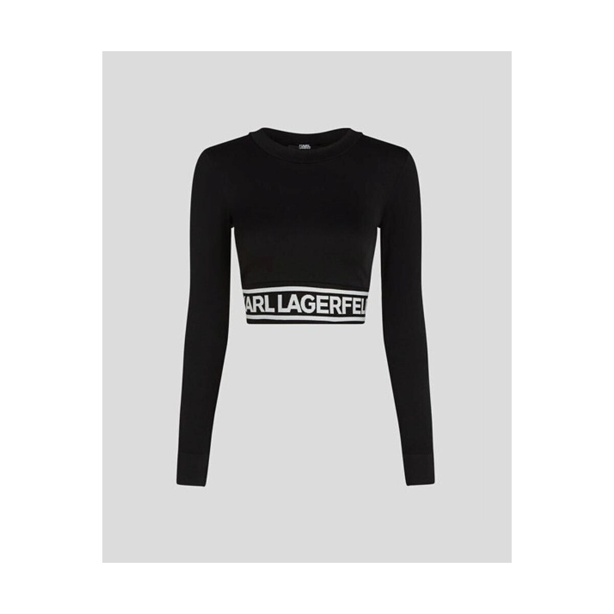 Abbigliamento Donna Maglioni Karl Lagerfeld 240W1716 SEAMLESS LOGO Nero