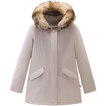 Woolrich LUXURY-ARCTIC-RACCOON-PARKA-TAUPE Bianco