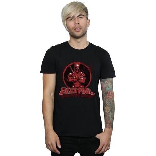 Abbigliamento T-shirts a maniche lunghe Deadpool Arms Crossed Nero