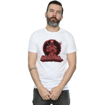 Abbigliamento T-shirts a maniche lunghe Deadpool Arms Crossed Bianco