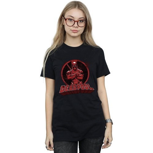 Abbigliamento Donna T-shirts a maniche lunghe Deadpool Arms Crossed Nero