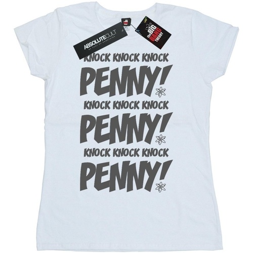 Abbigliamento Donna T-shirts a maniche lunghe The Big Bang Theory Knock Knock Penny Bianco