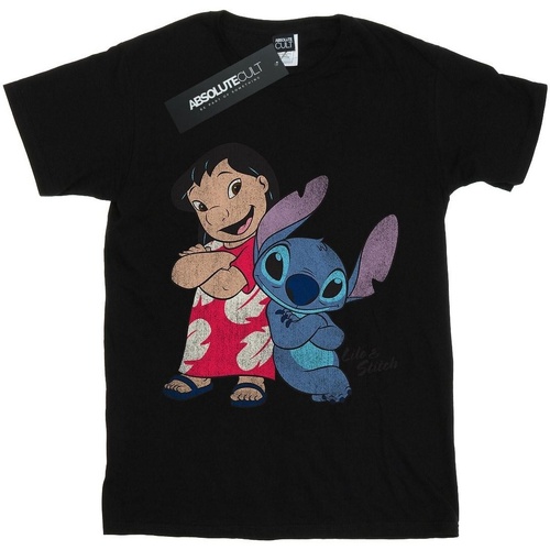 Abbigliamento Bambina T-shirts a maniche lunghe Lilo & Stitch Classic Nero
