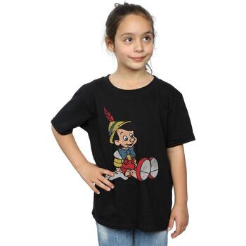 Abbigliamento Bambina T-shirts a maniche lunghe Pinocchio  Nero