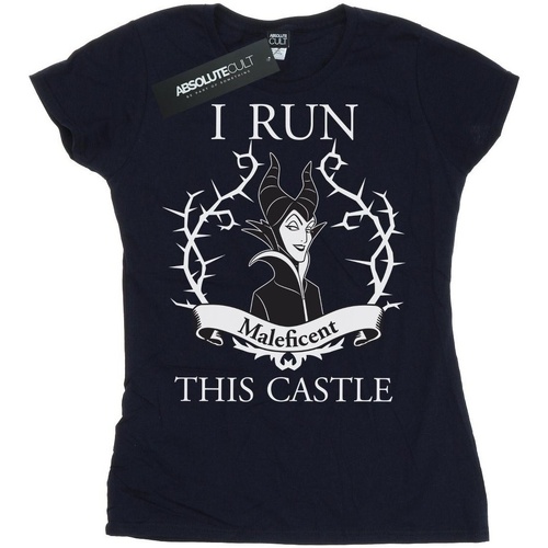 Abbigliamento Donna T-shirts a maniche lunghe Maleficent I Run This Castle Blu