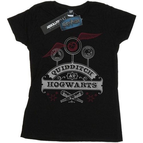 Abbigliamento Donna T-shirts a maniche lunghe Harry Potter Quidditch At Hogwarts Nero
