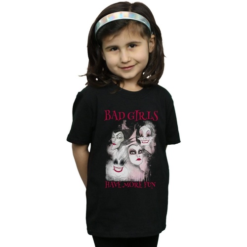 Abbigliamento Bambina T-shirts a maniche lunghe Disney Bad Girls Have More Fun Nero