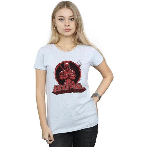 Abbigliamento Donna T-shirts a maniche lunghe Deadpool Arms Crossed Grigio