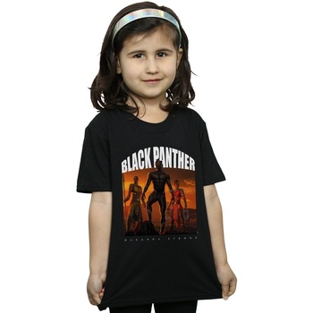 Abbigliamento Bambina T-shirts a maniche lunghe Marvel Black Panther Wakanda Strong Nero