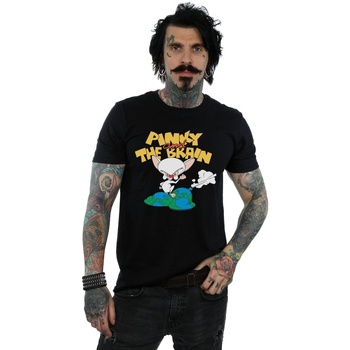 Abbigliamento Uomo T-shirts a maniche lunghe Animaniacs The Brain World Domination Nero