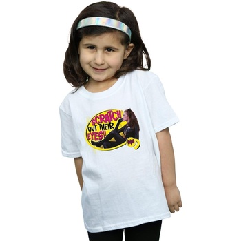 Abbigliamento Bambina T-shirts a maniche lunghe Dc Comics Batman TV Series Catwoman Scratch Bianco