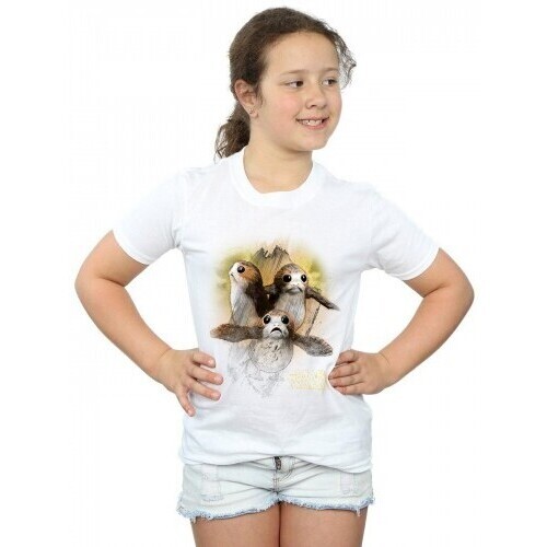 Abbigliamento Bambina T-shirts a maniche lunghe Star Wars: The Last Jedi BI1184 Bianco