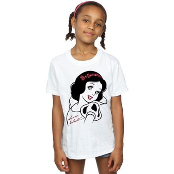 Abbigliamento Bambina T-shirts a maniche lunghe Snow White And The Seven Dwarfs BI1310 Bianco