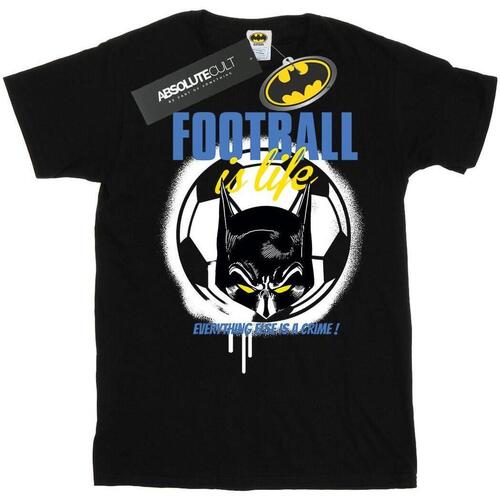 Abbigliamento Uomo T-shirts a maniche lunghe Dc Comics Batman Football is Life Nero