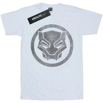 Abbigliamento Donna T-shirts a maniche lunghe Marvel Black Panther Distressed Icon Bianco
