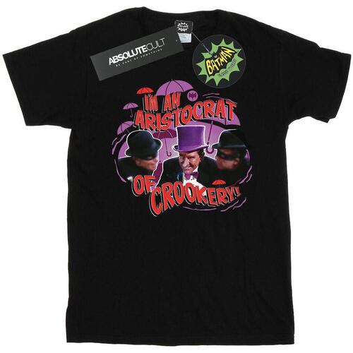 Abbigliamento Donna T-shirts a maniche lunghe Dc Comics Batman TV Series The Penguin Aristocrat Nero