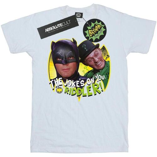 Abbigliamento Donna T-shirts a maniche lunghe Dc Comics Batman TV Series The Riddler Joke Bianco