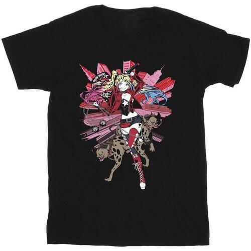 Abbigliamento Uomo T-shirts a maniche lunghe Dc Comics Harley Quinn Hyenas Nero
