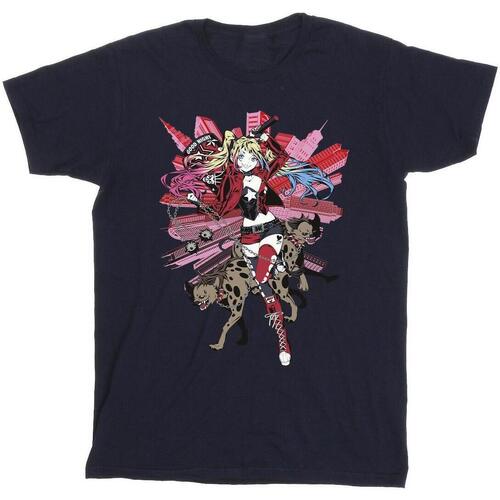 Abbigliamento Uomo T-shirts a maniche lunghe Dc Comics Harley Quinn Hyenas Blu