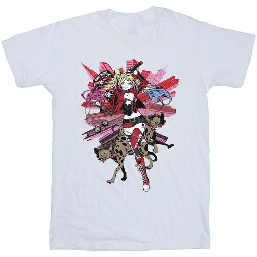 Abbigliamento Uomo T-shirts a maniche lunghe Dc Comics Harley Quinn Hyenas Bianco