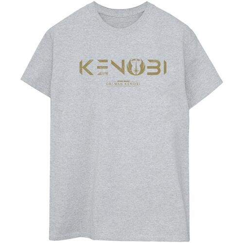 Abbigliamento Donna T-shirts a maniche lunghe Disney Obi-Wan Kenobi Logo Grigio