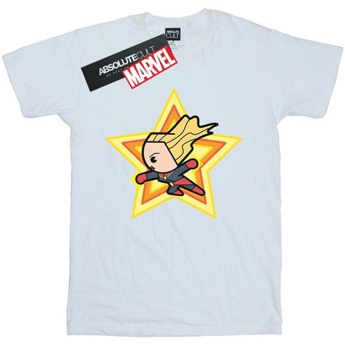 Abbigliamento Bambina T-shirts a maniche lunghe Captain Marvel BI1542 Bianco