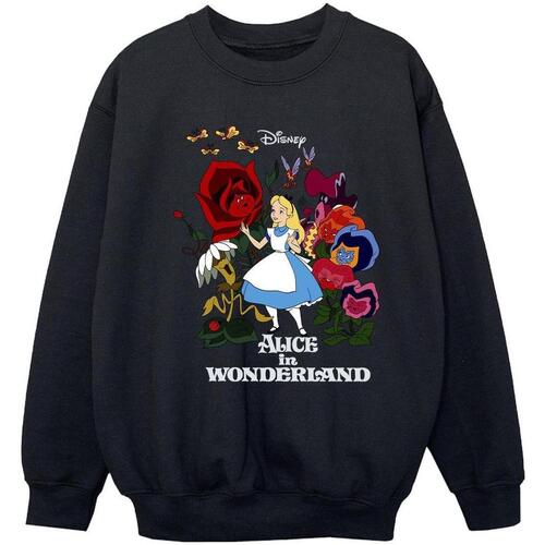 Abbigliamento Bambina Felpe Disney Alice In Wonderland Flowers Nero