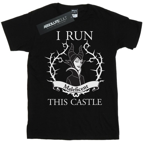 Abbigliamento Donna T-shirts a maniche lunghe Maleficent I Run This Castle Nero