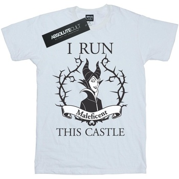 Abbigliamento Donna T-shirts a maniche lunghe Maleficent I Run This Castle Bianco
