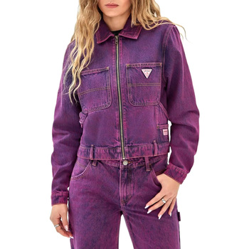 Abbigliamento Donna Giacche Guess? Go Cropped Carpenter Jacket Go Acid Fuchsia Viola
