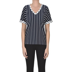 Abbigliamento Donna T-shirt & Polo Purotatto T-shirt a righe in piquet TPS00003009AE Blu