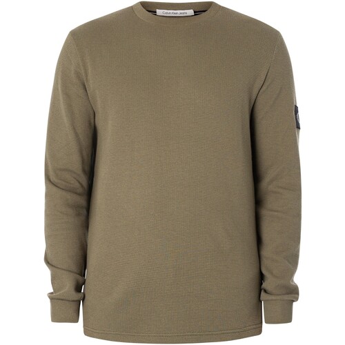 Abbigliamento Uomo T-shirt maniche corte Calvin Klein Jeans Maglietta a maniche lunghe Badge Waffle Verde