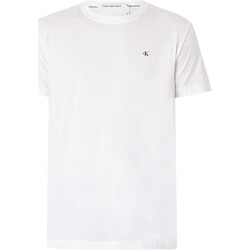 Abbigliamento Uomo T-shirt maniche corte Calvin Klein Jeans Maglietta con stemma ricamato Bianco