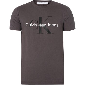 Abbigliamento Uomo T-shirt maniche corte Calvin Klein Jeans T-shirt con monologo stagionale Grigio