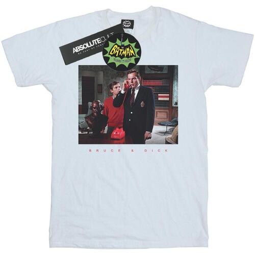 Abbigliamento Uomo T-shirts a maniche lunghe Dc Comics Batman TV Series Bruce & Dick Photo Bianco