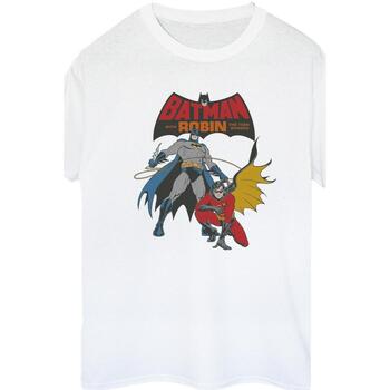 Abbigliamento Donna T-shirts a maniche lunghe Dc Comics Batman And Robin Bianco